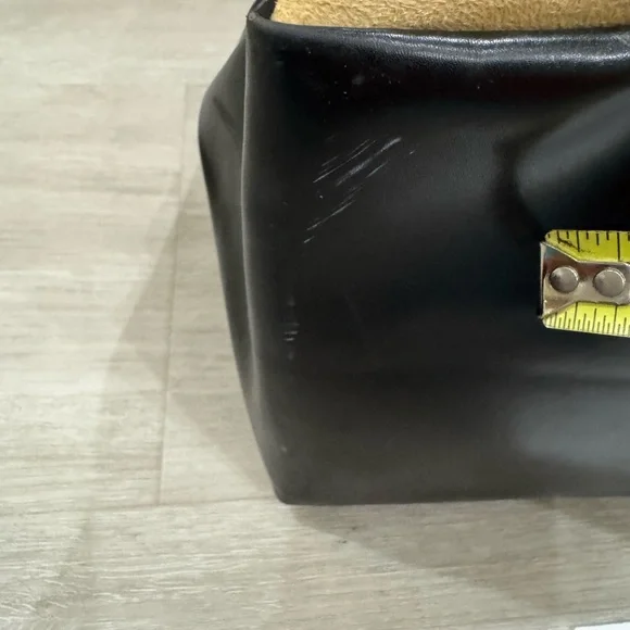 LANCÔME Large Tote/Hobo Bag - Faux Suede Calf Color With Black Bottom/Straps - Picture 11 of 12